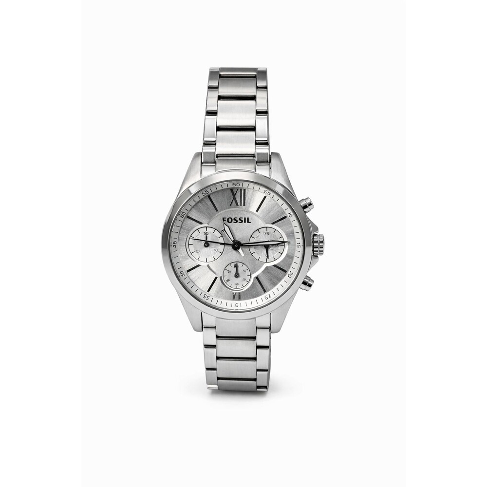 Fossil Modern Courier BQ3035 Women's Silver Chronograph Watch 36mm